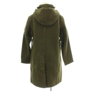 DANTON ウールモッサ コート JD-8457 丸襟 フード付き 36 カーキ /G