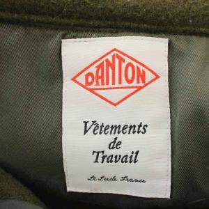 DANTON ウールモッサ コート JD-8457 丸襟 フード付き 36 カーキ /G