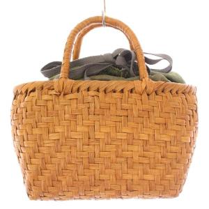 BASKET BAG バスケットバッグ かごバッグ カゴバッグ ハンドバッグ 巾着 編み込み 茶 ブラウン