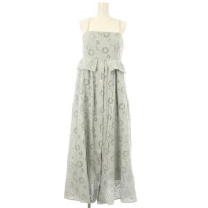 COTTON LACE キャミドレス ワンピース ロング レース 2 グレー 010GS230-2750