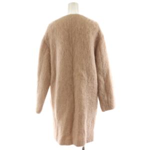 STRAWBERRY-FIELDS ICHIE ノーカラーコート ロング丈 モヘヤ アウター ピンク 86-32604 /AN33