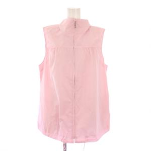 ベスト スタンドカラー ジップアップ 無地 ナイロン 42 ピンク /BB