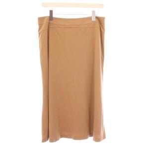 フレアスカート ミモレ ロング ストレッチ 無地 73 ベージュ /BB