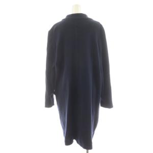 FOXEY BOUTIQUE チェスターコート ニットコート ロング丈 ウール アウター 40 紺 ネイビー 9056-AT9816