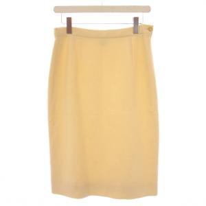 タイトスカート ひざ丈 ストレッチ 無地 ウール 42 ライトベージュ /BB