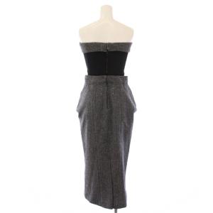 Maison Margiela ヘリンボーンベアトップワンピース 38 グレー ブラック S51CU0323