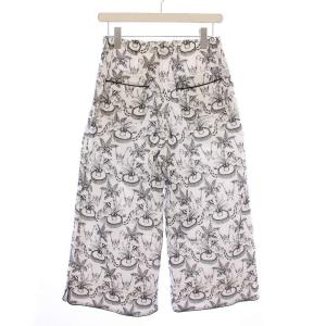 Tao 刺繍ワイドパンツ イージー ウエストゴム 総柄 白 ホワイト 黒 ブラック TE-P025 /BB