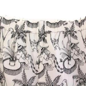 Tao 刺繍ワイドパンツ イージー ウエストゴム 総柄 白 ホワイト 黒 ブラック TE-P025 /BB