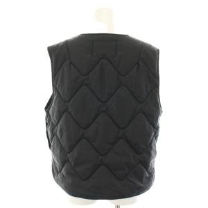 COACH キルテッドタイフロントベスト アウター 前開き 中綿 ナイロン リボン M 黒 ブラック CY560 /YT