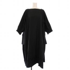 Tao バックギャザー刺繍カットオフワンピース M ブラック