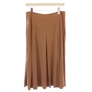 LEONARD フレアスカート ミモレ ロング ストレッチ 無地 73 ピンクベージュ /BB