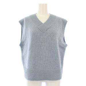 GALERIE VIE ファインウールVネックベスト ニット F 水色 23-02-24-02304 /TK