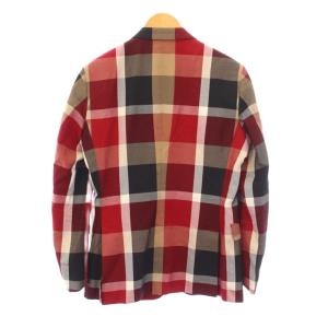 BLACK LABEL CRESTBRIDGE テーラードジャケット ブレザー アウター シングル 総裏地 チェック柄 M 赤 レッド /BB