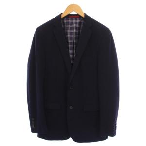 テーラードジャケット 背抜き シングル 2B 裏地チェック柄 L ネイビー 51D10-202-29 /BM