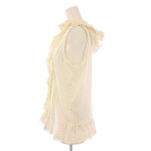 PINK HOUSE シャツ ブラウス ノースリーブ フード フリル リボン F アイボリー /BB