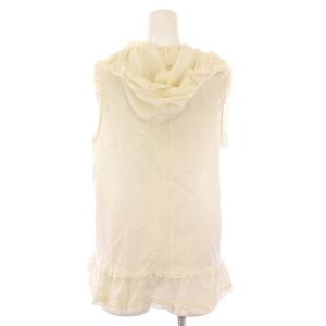 PINK HOUSE シャツ ブラウス ノースリーブ フード フリル リボン F アイボリー /BB