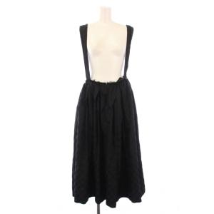 コムコム ジャンパースカート チェック柄 M ブラック