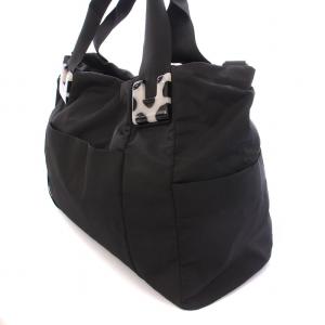 PAPILLONNER 2WAY トートバッグ ハンドバッグ ショルダーバッグ ナイロン アニマル柄 切替 黒 ブラック /BB