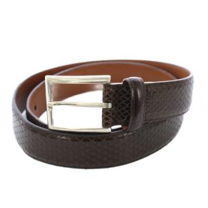 ベルト パイソン 型押し レザー 46 83/33 ブラウン 111089 /TK