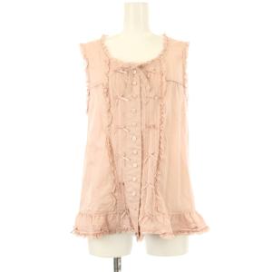 ローンフリルノースリーブブラウス シャツ リボン ピンク P013CFB32 /OR