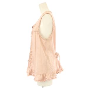 PINK HOUSE ローンフリルノースリーブブラウス シャツ リボン ピンク P013CFB32 /OR