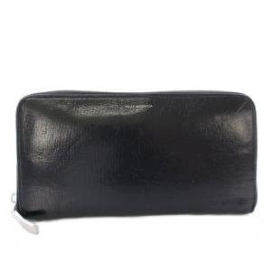 長財布 ラウンドファスナー レザー 黒 /TK