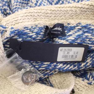 DRUMOHR ニットカーディガン 長袖 ショールカラー 麻 リネン混 48 青 ブルー ベージュ タグ付き /BB