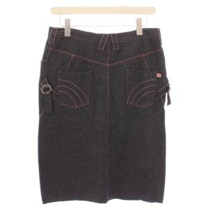 Christian Dior タイトスカート ひざ丈 ボタンフライ ストレッチ F40 グレー /BB