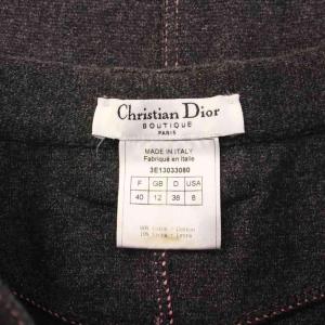 Christian Dior タイトスカート ひざ丈 ボタンフライ ストレッチ F40 グレー /BB