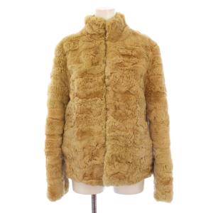 ファージャケット 毛皮ジャケット ハイネック ラビットファー 11AR ベージュ /BM