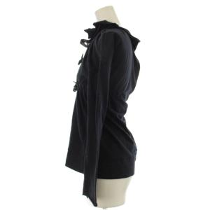 MARNI ブラウス カットソー 長袖 リボン 38 紺 ネイビー THMAG10DY0TCC72 /OR