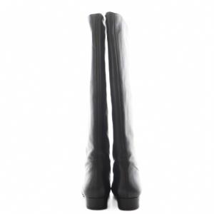 FABIO RUSCONI ロングブーツ ポインテッドトゥ レザー 37 黒 ブラック /AN12