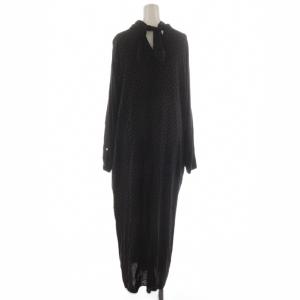 SACRA サークルドットワンピース ロング 長袖 総柄 38 黒 119503042 /RR