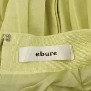 ebure プリーツスカート ロング丈 ウール カシミヤ混 38 黄緑 3410500174 /AN46