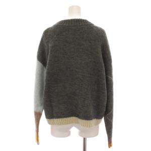 Ameri VINTAGE INGENUOUS ARGYLE KNIT ニット セーター 長袖 チェック柄 F グレー 水色 /YM