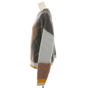 Ameri VINTAGE INGENUOUS ARGYLE KNIT ニット セーター 長袖 チェック柄 F グレー 水色 /YM