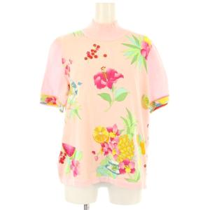 ニット 半袖 ハイネック 総柄 42 マルチカラー 0537914 /OR