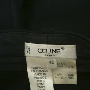 CELINE パンツ スラックス ウール 42 黒 ブラック 82U009 /AN62