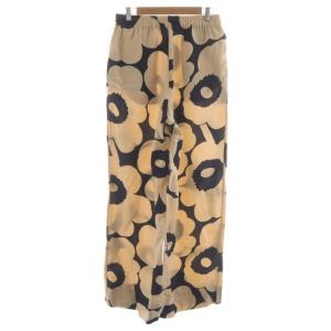 marimekko ウニッコ Solja cupro-viscose trousers ワイドパンツ イージー 花柄 S ベージュ
