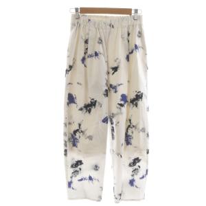 テーパードパンツ イージー スラックス 総柄 1 白 /RR