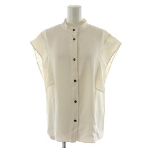 24SS スクエアースリーブフロントオープンブラウス シャツ ノースリーブ 白 ホワイト 24051240510020