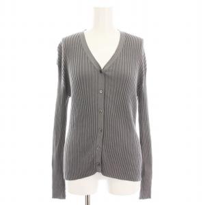 25SS イタリア糸 RIB Vネックカーディガン ニット 長袖 グレー 25080938701010