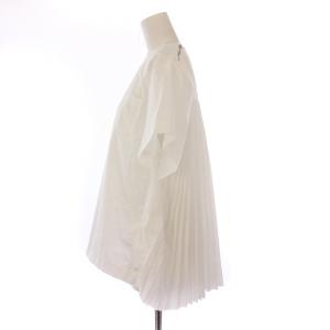 sacai luck バックプリーツブラウス シャツ プルオーバー 半袖 クルーネック フレア 2 白 ホワイト 15SSLU900
