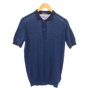 JOHN SMEDLEY ポロシャツ ニット 半袖 レギュラーカラー ハーフボタン ロゴ 刺繍 ワンポイント