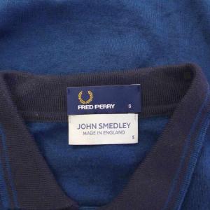 FRED PERRY JOHN SMEDLEY ポロシャツ ニット 半袖 レギュラーカラー ハーフボタン ロゴ 刺繍 ワンポイント