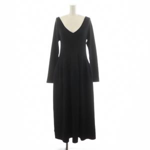 24SS フォルムニットフレアワンピース ブラック 24080938505010