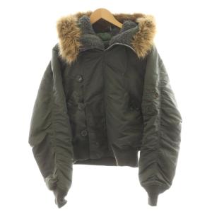 N-2B フライトジャケット フード ファー 中綿 ナイロン アウター S カーキ 2010-076 /AN49