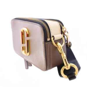 MARC JACOBS ショルダーバッグ スクエア スナップショット ロゴ 茶 ブラウン アイボリー M0014146 /BB