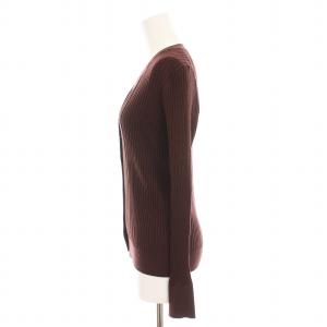 VERMEIL par iena 24AW カーディガン リブ ニット Vネック 長袖 茶 24080938701030 /YM
