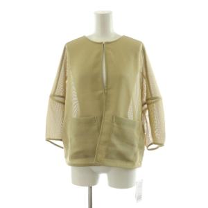 タグ付き 25SS メッシュコクーンスリーブジャケット 七分袖 F ベージュ  25010700811020